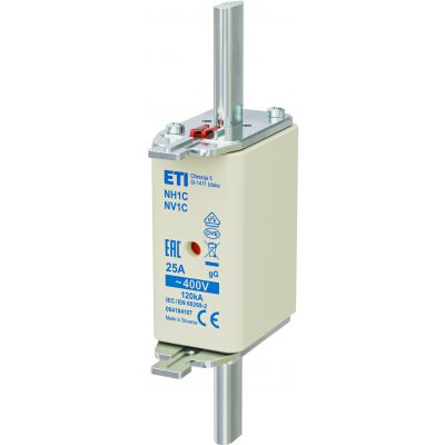 Wkładka topikowa NH zwłoczna KOMBI NH1C gG 25A 400V 004184107 ETI (004184107)